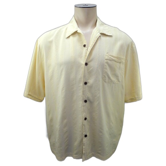 Jamaica Jaxx Island Style Yellow Silk Short Sleeve Button-Front Shirt - Men's XL - Picture 1 of 7
